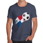 Funny Tee Shirts For Men Panama Football Soccer Flag Paint Splat Men's T-Shirt Medium Navy