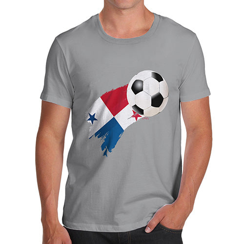 Funny T-Shirts For Guys Panama Football Soccer Flag Paint Splat Men's T-Shirt Small Light Grey