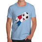 Funny Mens T Shirts Panama Football Soccer Flag Paint Splat Men's T-Shirt X-Large Sky Blue