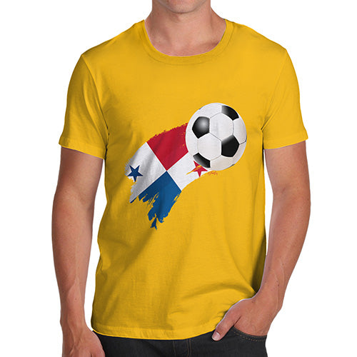 Funny T Shirts For Dad Panama Football Soccer Flag Paint Splat Men's T-Shirt X-Large Yellow