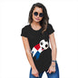 Funny T Shirts For Women Panama Football Soccer Flag Paint Splat Women's T-Shirt Medium Black