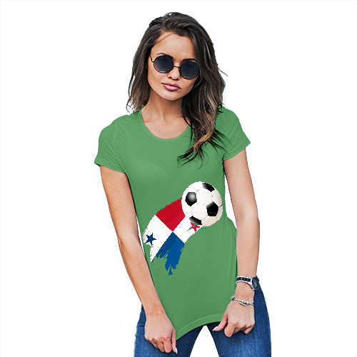 Novelty Gifts For Women Panama Football Soccer Flag Paint Splat Women's T-Shirt Large Green