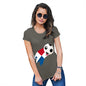 Womens Funny T Shirts Panama Football Soccer Flag Paint Splat Women's T-Shirt X-Large Khaki