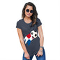 Novelty Tshirts Women Panama Football Soccer Flag Paint Splat Women's T-Shirt Small Navy