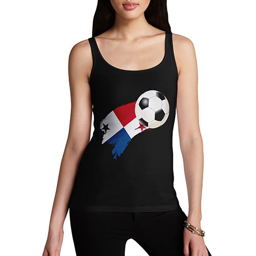 Funny Tank Top For Women Panama Football Soccer Flag Paint Splat Women's Tank Top Small Black