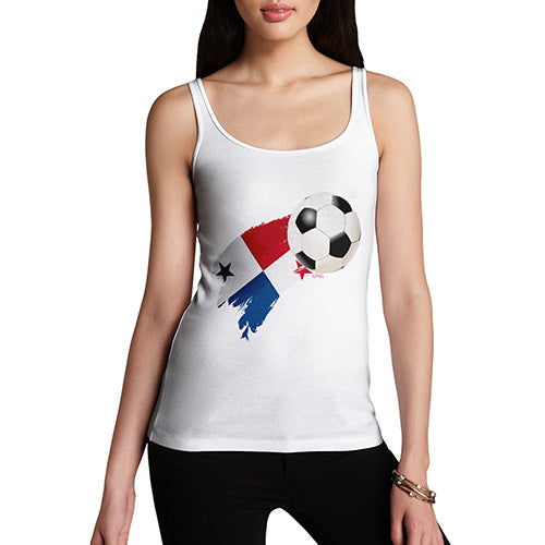 Novelty Tank Top Women Panama Football Soccer Flag Paint Splat Women's Tank Top Large White