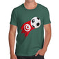 Funny Tee For Men Tunisia Football Soccer Flag Paint Splat Men's T-Shirt Small Bottle Green