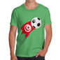 Funny T-Shirts For Guys Tunisia Football Soccer Flag Paint Splat Men's T-Shirt Small Green