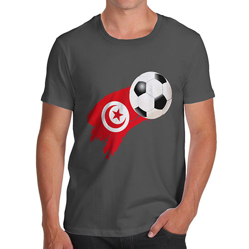 Funny T Shirts For Dad Tunisia Football Soccer Flag Paint Splat Men's T-Shirt Small Dark Grey