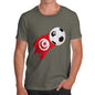 Funny Tee For Men Tunisia Football Soccer Flag Paint Splat Men's T-Shirt Medium Khaki