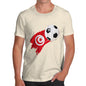 Funny Tee Shirts For Men Tunisia Football Soccer Flag Paint Splat Men's T-Shirt X-Large Natural