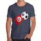 Novelty Tshirts Men Funny Tunisia Football Soccer Flag Paint Splat Men's T-Shirt X-Large Navy