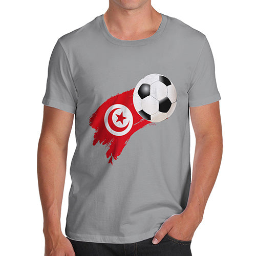 Funny Tee For Men Tunisia Football Soccer Flag Paint Splat Men's T-Shirt X-Large Light Grey