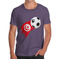 Mens Humor Novelty Graphic Sarcasm Funny T Shirt Tunisia Football Soccer Flag Paint Splat Men's T-Shirt Medium Plum