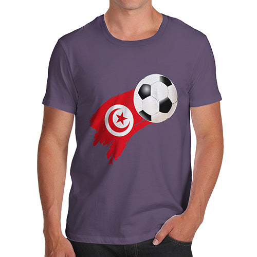 Mens Humor Novelty Graphic Sarcasm Funny T Shirt Tunisia Football Soccer Flag Paint Splat Men's T-Shirt Medium Plum