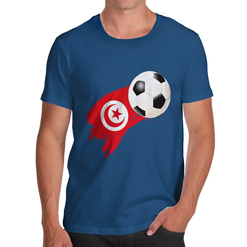 Novelty T Shirts For Dad Tunisia Football Soccer Flag Paint Splat Men's T-Shirt Small Royal Blue