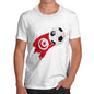 Funny Mens T Shirts Tunisia Football Soccer Flag Paint Splat Men's T-Shirt Medium White