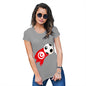 Womens T-Shirt Funny Geek Nerd Hilarious Joke Tunisia Football Soccer Flag Paint Splat Women's T-Shirt Small Light Grey