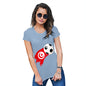 Funny Tshirts For Women Tunisia Football Soccer Flag Paint Splat Women's T-Shirt Large Sky Blue