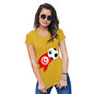 Funny T Shirts For Mom Tunisia Football Soccer Flag Paint Splat Women's T-Shirt Medium Yellow