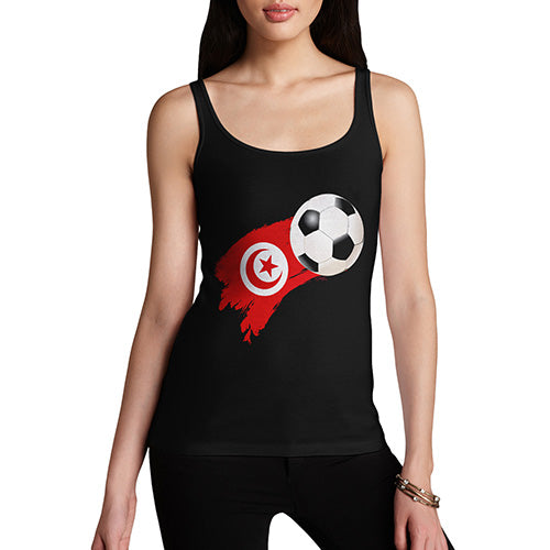 Novelty Tank Top Women Tunisia Football Soccer Flag Paint Splat Women's Tank Top Small Black