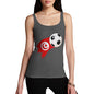 Funny Tank Top For Women Tunisia Football Soccer Flag Paint Splat Women's Tank Top Large Dark Grey