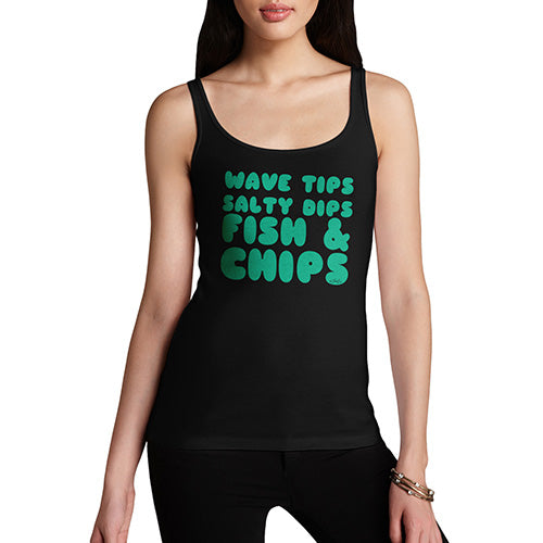 Funny Gifts For Women Wave Tips Salty Dips Women's Tank Top Medium Black