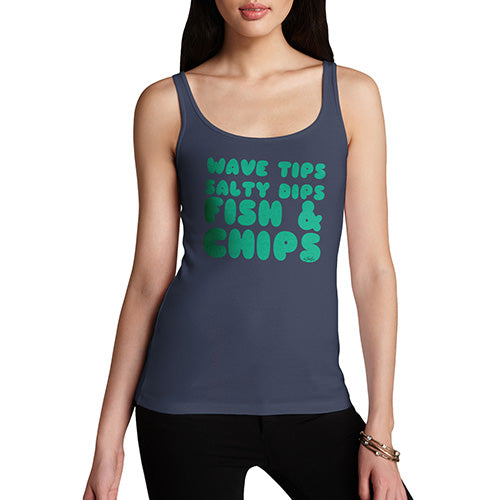 Funny Tank Tops For Women Wave Tips Salty Dips Women's Tank Top Medium Navy