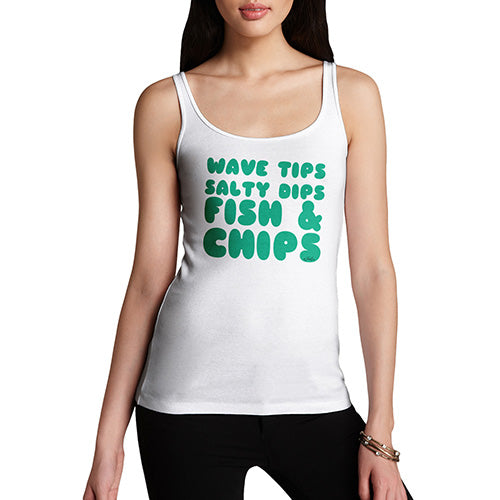 Womens Novelty Tank Top Christmas Wave Tips Salty Dips Women's Tank Top X-Large White