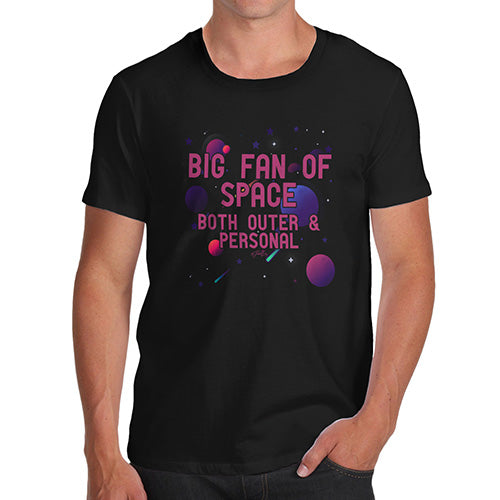 Novelty Tshirts Men Funny Big Fan Of Space Men's T-Shirt X-Large Black