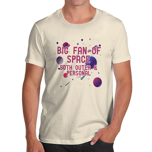 Funny Gifts For Men Big Fan Of Space Men's T-Shirt Medium Natural