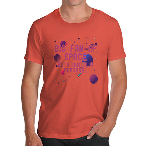 Novelty T Shirts For Dad Big Fan Of Space Men's T-Shirt X-Large Orange