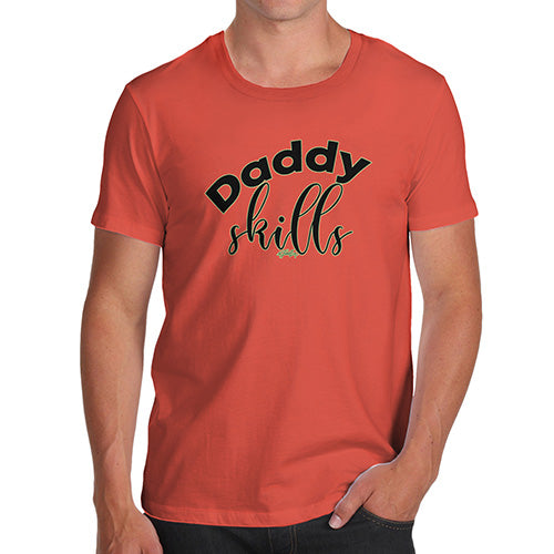 Funny Mens Tshirts Daddy Skills Men's T-Shirt Small Orange