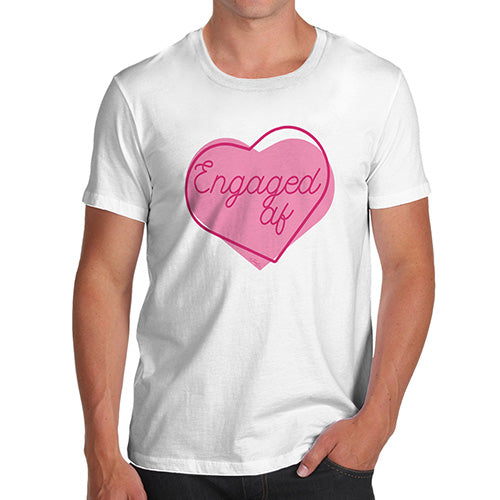 Funny T Shirts For Men Engaged AF Men's T-Shirt Small White