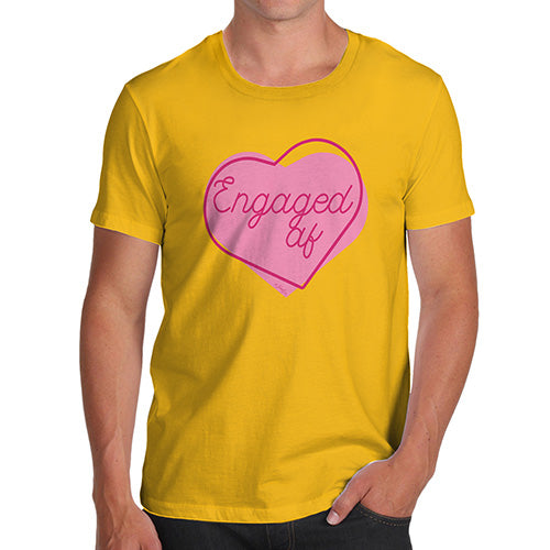 Mens Humor Novelty Graphic Sarcasm Funny T Shirt Engaged AF Men's T-Shirt Medium Yellow