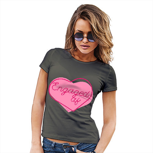 Womens Funny T Shirts Engaged AF Women's T-Shirt Small Khaki