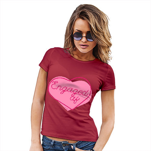 Funny T Shirts For Women Engaged AF Women's T-Shirt Small Red