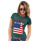 Funny T Shirts For Mum Greetings From Alabama USA Flag Women's T-Shirt Large Bottle Green