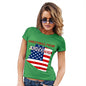 Novelty Gifts For Women Greetings From Arizona USA Flag Women's T-Shirt Small Green