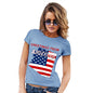 Funny T Shirts For Mum Greetings From Arizona USA Flag Women's T-Shirt X-Large Sky Blue