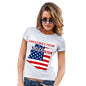 Funny T-Shirts For Women Greetings From Arizona USA Flag Women's T-Shirt Small White