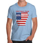 Funny Mens Tshirts Greetings From Arkansas USA Flag Men's T-Shirt X-Large Sky Blue