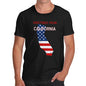 Funny T Shirts For Men Greetings From California USA Flag Men's T-Shirt Large Black