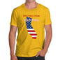 Mens T-Shirt Funny Geek Nerd Hilarious Joke Greetings From California USA Flag Men's T-Shirt Small Yellow