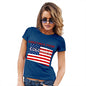 Womens Funny Tshirts Greetings From Colorado USA Flag Women's T-Shirt Large Royal Blue