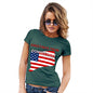 Womens Funny T Shirts Greetings From Connecticut USA Flag Women's T-Shirt X-Large Bottle Green