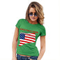 Womens Novelty T Shirt Christmas Greetings From Connecticut USA Flag Women's T-Shirt X-Large Green