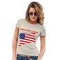 Novelty Gifts For Women Greetings From Connecticut USA Flag Women's T-Shirt Medium Natural