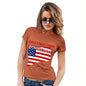 Novelty Gifts For Women Greetings From Connecticut USA Flag Women's T-Shirt X-Large Orange