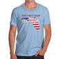 Funny Tee For Men Greetings From Florida USA Flag Men's T-Shirt Large Sky Blue